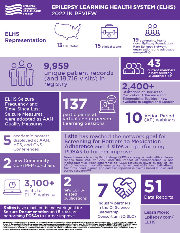 epilepsy learning healthcare system 2022 in review infographic