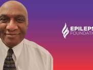 A picture of Lowell Evans with the Epilepsy Foundation logo to his right.